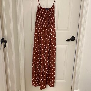 GAP Brown Polka Dot Maxi Dress